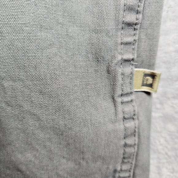 Cabelas Mens 2XL Short Sleeve Button Canvas Shirt Gray Cotton Work flaws rugged - Picture 5 of 11